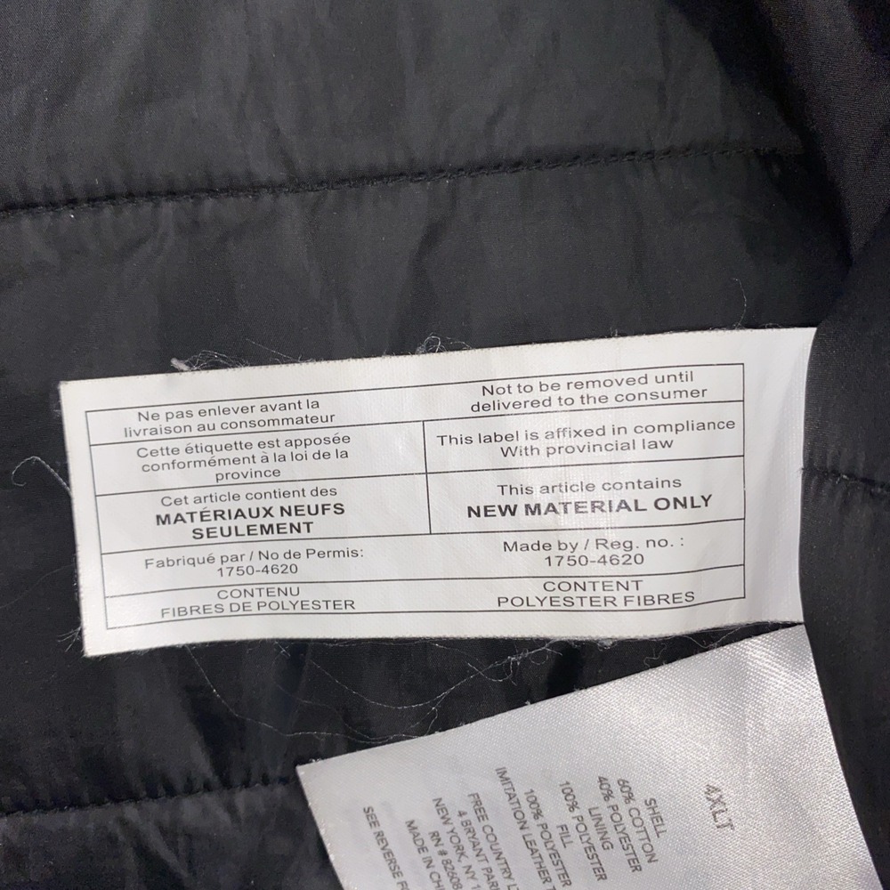 Free Country Men's Sz 4XLT Quilted Plaid Flannel Jacket Red Gray Black - Picture 8 of 10